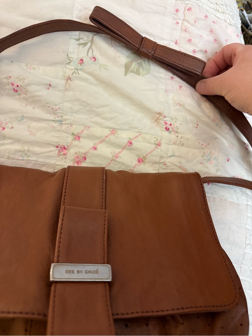 See By Chloe Cognac Brown Leather Crossbody Bag - Picture 12 of 13
